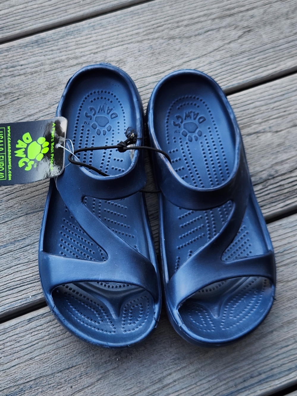 Dawgs Navy Blue Women's Slip-On Sandals with Hook Strap